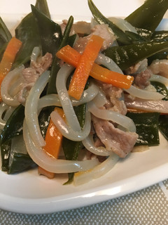 茎わかめと豚肉の煮物-レシピのメイン写真