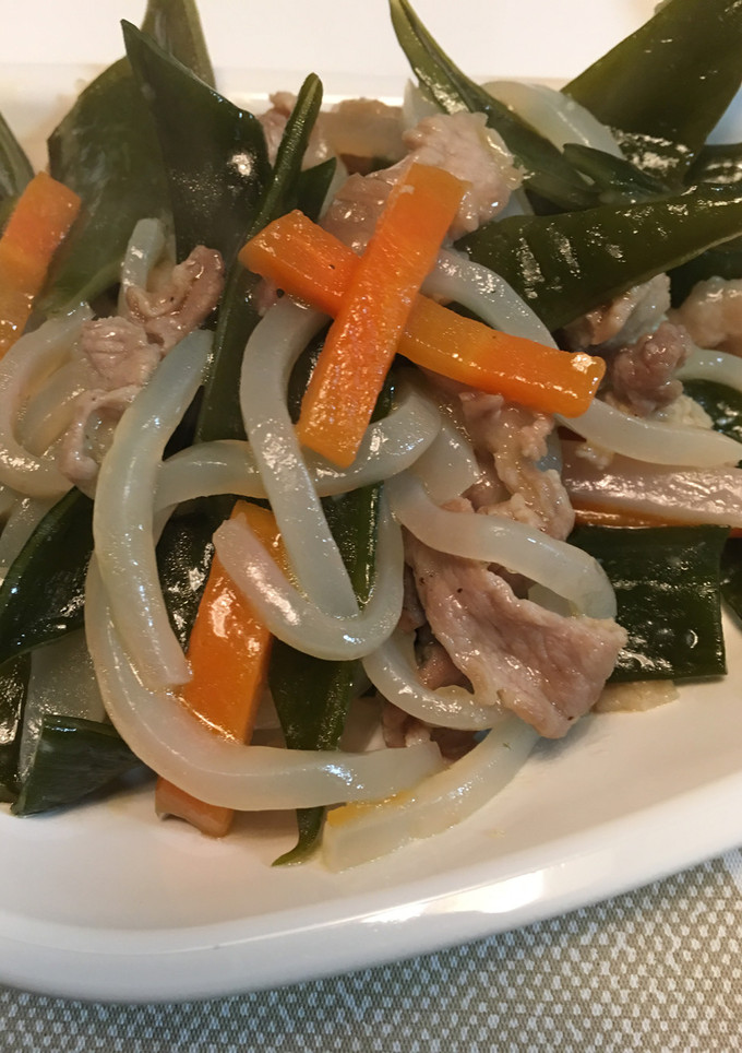 茎わかめと豚肉の煮物-レシピのメイン写真
