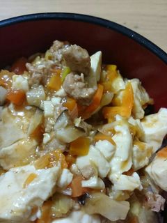 おでんの残り汁リメイク!和風麻婆豆腐-レシピのメイン写真