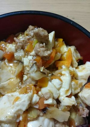 おでんの残り汁リメイク！和風麻婆豆腐-レシピのメイン写真