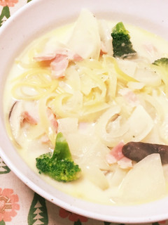 ぽかぽかあったまる豆乳スープパスタ-レシピのメイン写真