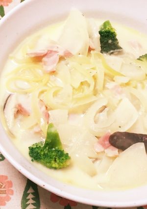 ぽかぽかあったまる豆乳スープパスタ-レシピのメイン写真