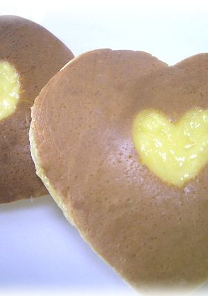 おやつの時間☆ハートのクリームどら焼き♪-レシピのメイン写真