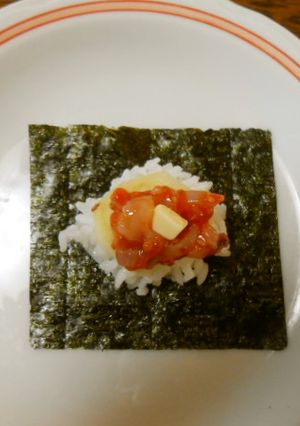 北海！じゃがいもと塩辛の手まきごはん-レシピのメイン写真