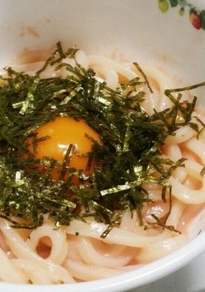 2分で出来る！たらこ釜玉うどん-レシピのメイン写真