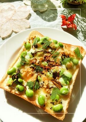 枝豆×酢生姜×塩昆布の和トースト-レシピのメイン写真