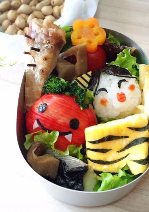 節分キャラ弁！鬼のパンツとチキンのこん棒-レシピのメイン写真