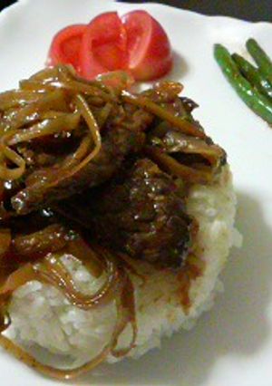ゴボウと牛肉のっけライス-レシピのメイン写真