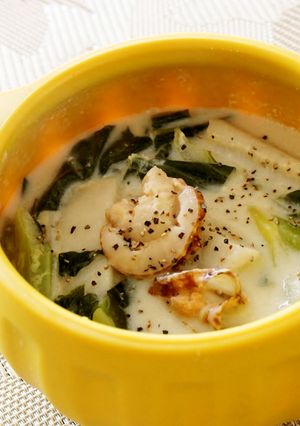 レンジで☆ほたてと里芋のミルク味噌スープ-レシピのメイン写真