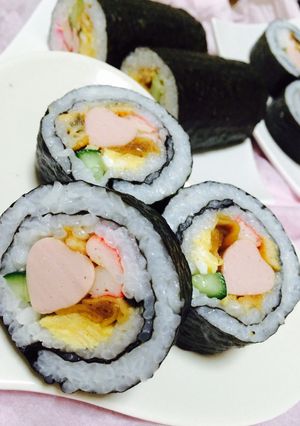 魚肉ラブリーハート？太巻き♡-レシピのメイン写真