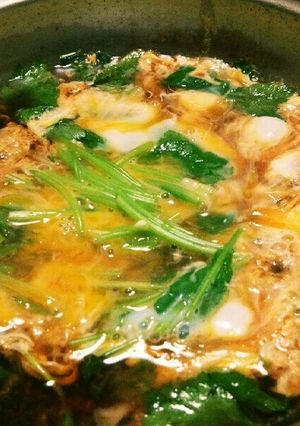 甘辛！キノコと三つ葉のふんわり卵とじ！-レシピのメイン写真