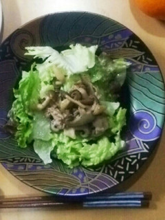 キノコと豚肉のオリーブソルトサラダ-レシピのメイン写真