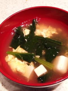 失敗ナシ!ほうれん草と豆腐のお吸い物☆-レシピのメイン写真