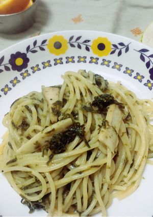 磯の香り＊きのこの海苔クリームスパゲティ-レシピのメイン写真