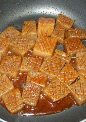 こんにゃくステーキ簡単ピリカラ煮物甘辛煮-レシピのメイン写真