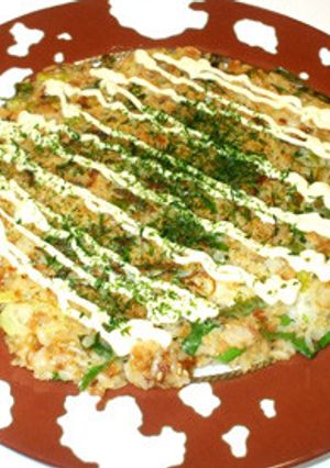 簡単!残りご飯でお好み焼♪残りご飯の夕食-レシピのメイン写真