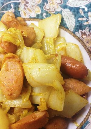 白菜とウィンナーのカレー炒め-レシピのメイン写真