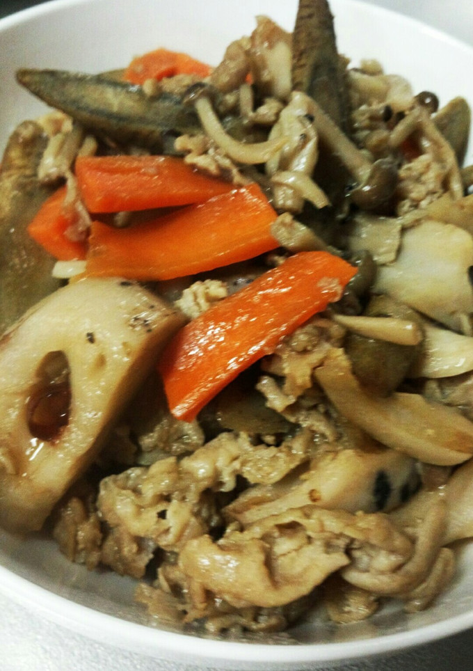 蓮根と豚肉の甘辛炒め-レシピのメイン写真