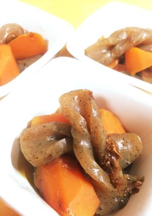人参とこんにゃくの最速煮物-レシピのメイン写真