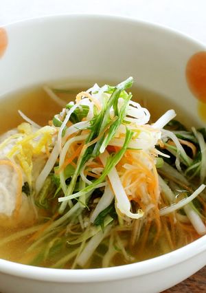 鶏団子と5種の野菜のヘルシースープ-レシピのメイン写真
