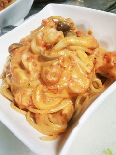 *海老ときのこのトマトクリームパスタ*-レシピのメイン写真