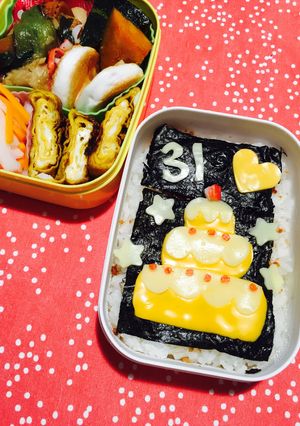 簡単！キャラ弁！お誕生日ケーキお弁当♡-レシピのメイン写真