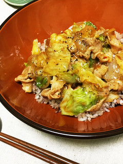 豚肉のキャベツの中華風どんぶり-レシピのメイン写真