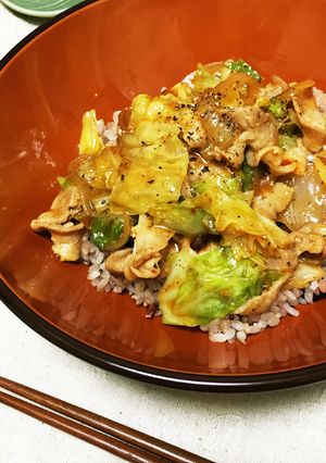 豚肉のキャベツの中華風どんぶり-レシピのメイン写真