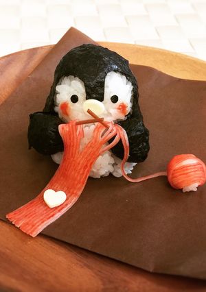 編み編みペンギン♡バレンタイン♡キャラ弁-レシピのメイン写真