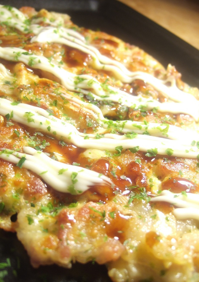 たけのこ（姫皮）と豚ばら肉のお好み焼き風-レシピのメイン写真