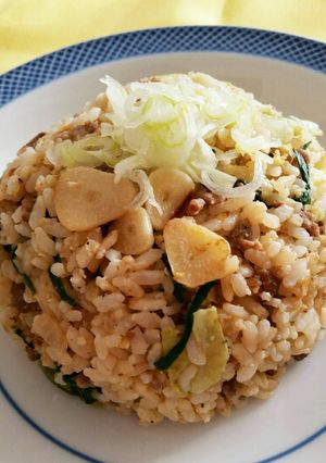 ⚫ガーリックと挽き肉入りスタミナ炒飯-レシピのメイン写真