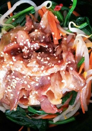 簡単！野菜たっぷり！豚こまビビンバ♪-レシピのメイン写真