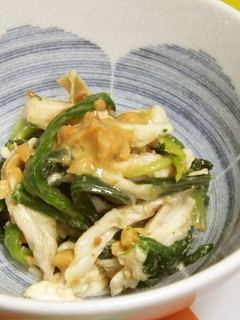 塩鶏とほうれん草のピーナッツ味噌和え-レシピのメイン写真