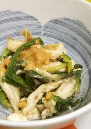塩鶏とほうれん草のピーナッツ味噌和え-レシピのメイン写真