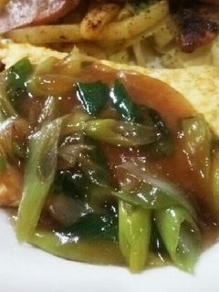 納豆オムレツ焦がし葱餡掛け♪-レシピのメイン写真