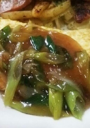 納豆オムレツ焦がし葱餡掛け♪-レシピのメイン写真
