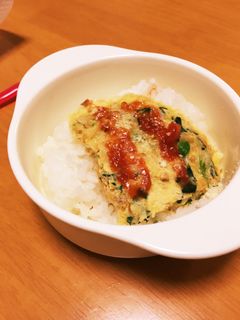 レンジで簡単✩納豆オムレツ後期~完了期-レシピのメイン写真
