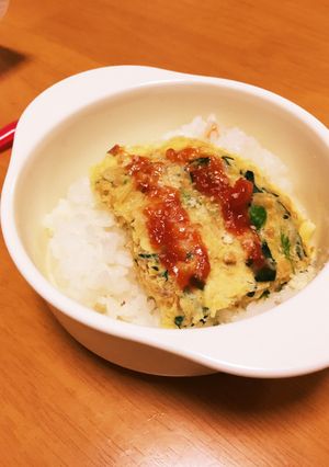 レンジで簡単✩納豆オムレツ後期～完了期-レシピのメイン写真