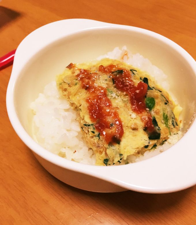 レンジで簡単✩納豆オムレツ後期~完了期-レシピのメイン写真