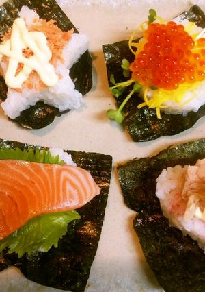 海苔にご飯を載せるだけ♪簡単お寿司屋さん-レシピのメイン写真