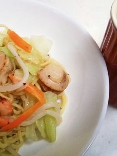 ★シーフードMixの塩焼きそば+スープ★-レシピのメイン写真