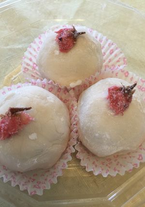 春の苺大福 白玉粉をレンチン簡単-レシピのメイン写真