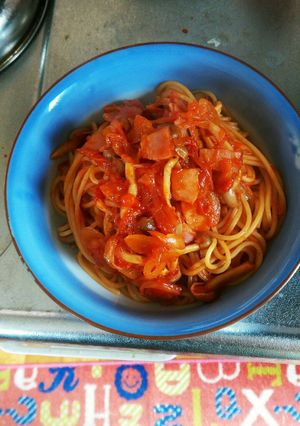 ガーリック&トマトで作るパスタ-レシピのメイン写真