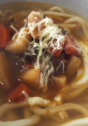 レトルトで簡単に☆チーズカレーうどん-レシピのメイン写真