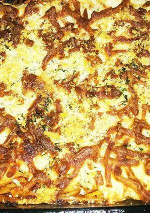 簡単ミートソーススパゲティーグラタン-レシピのメイン写真