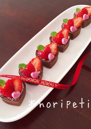 ホワイトチョコクリーム♡ミニハートタルト-レシピのメイン写真