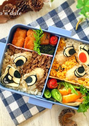 そぼろで簡単チップとデール♡キャラ弁-レシピのメイン写真