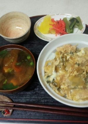 血管プラークダイエット食638（親子丼）-レシピのメイン写真