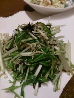 水菜とジャコの塩こんぶサラダ-レシピのメイン写真