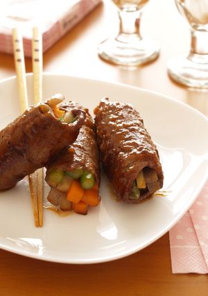 ヘルシー野菜巻きビーフ照り焼き-レシピのメイン写真